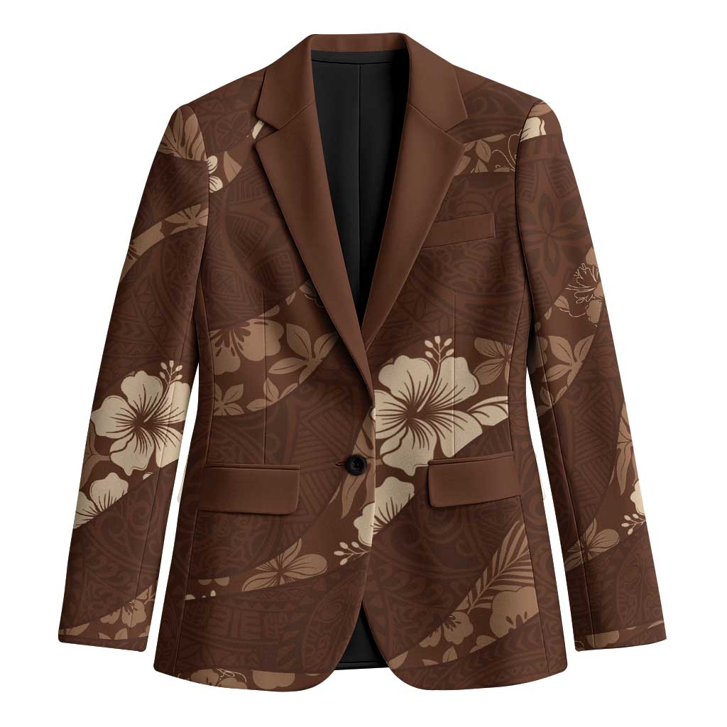 Aloha Hawaii Floral Tapa Blazer Patchwork Mocha - Polynesian Pride