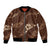 Aloha Hawaii Floral Tapa Bomber Jacket Patchwork Mocha - Polynesian Pride