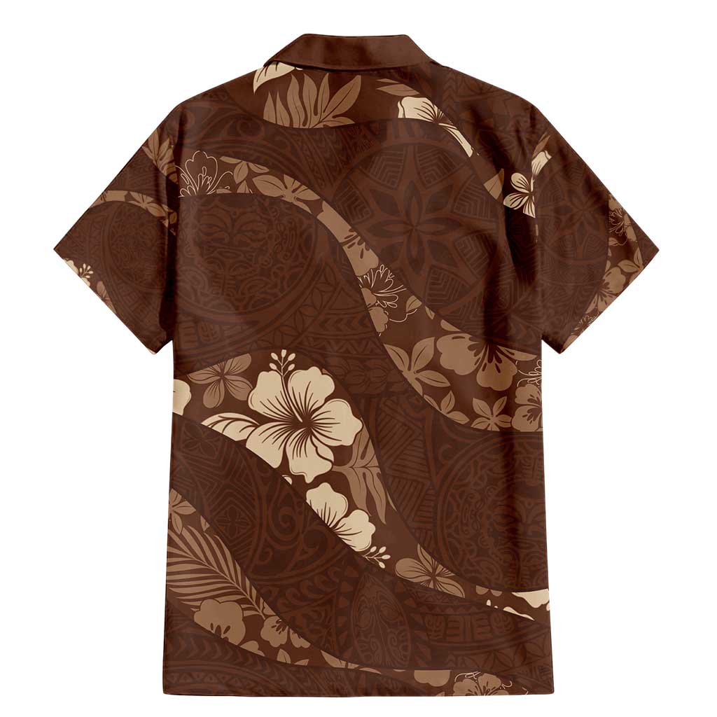 Aloha Hawaii Floral Tapa Family Matching Mermaid Dress and Hawaiian Shirt Patchwork Mocha - Polynesian Pride