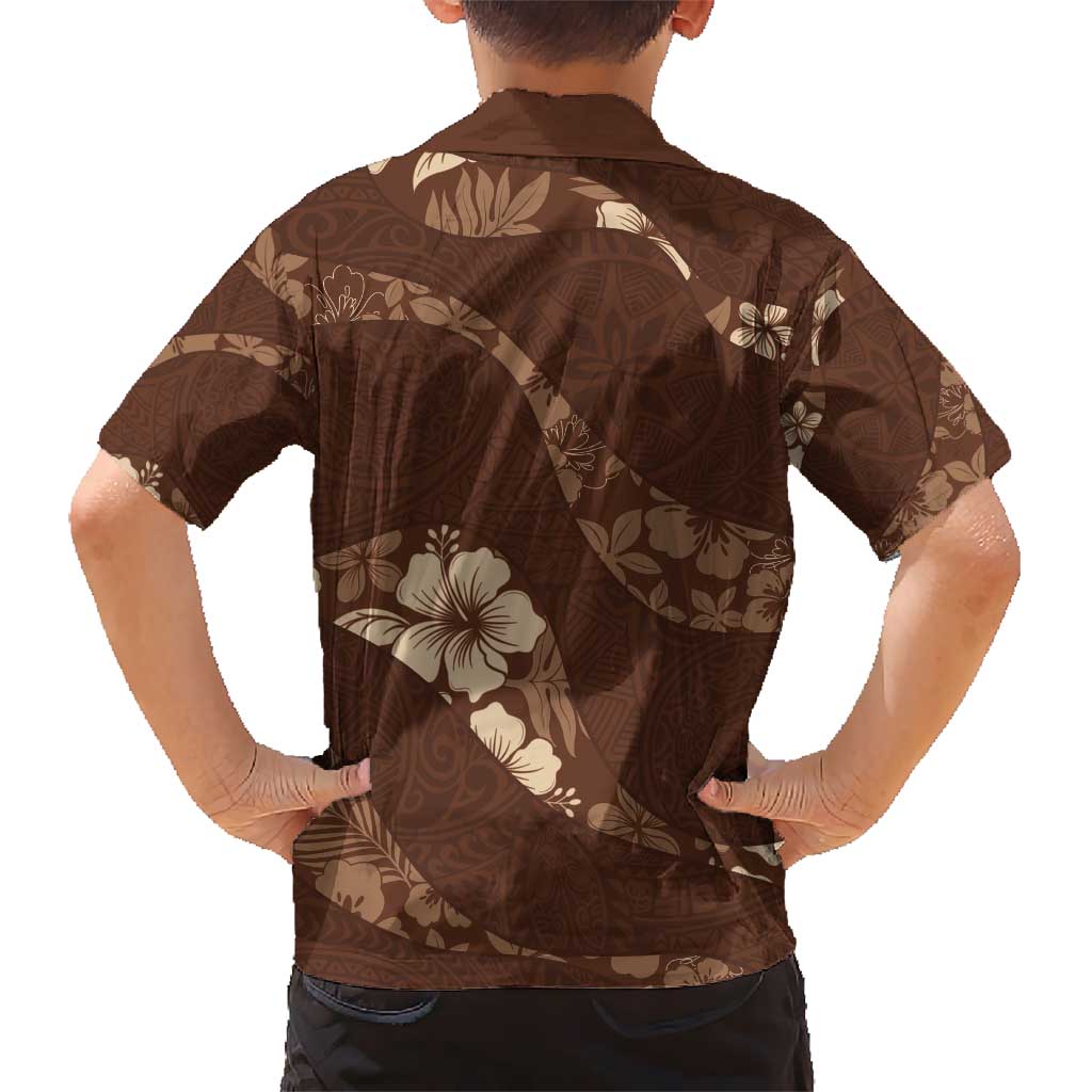 Aloha Hawaii Floral Tapa Hawaiian Shirt Patchwork Mocha - Polynesian Pride