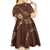 Aloha Hawaii Floral Tapa Kid Short Sleeve Dress Patchwork Mocha - Polynesian Pride