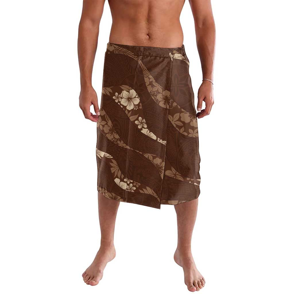 Aloha Hawaii Floral Tapa Lavalava Patchwork Mocha - Polynesian Pride