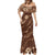 Aloha Hawaii Floral Tapa Mermaid Dress Patchwork Mocha - Polynesian Pride