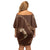 Aloha Hawaii Floral Tapa Off Shoulder Short Dress Patchwork Mocha - Polynesian Pride