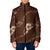Aloha Hawaii Floral Tapa Padded Jacket Patchwork Mocha - Polynesian Pride