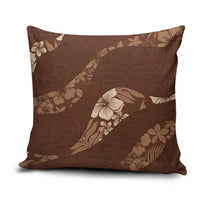 Aloha Hawaii Floral Tapa Pillow Cover Patchwork Mocha - Polynesian Pride
