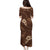 Aloha Hawaii Floral Tapa Puletasi Patchwork Mocha - Polynesian Pride