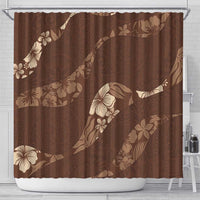 Aloha Hawaii Floral Tapa Shower Curtain Patchwork Mocha - Polynesian Pride