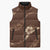 Aloha Hawaii Floral Tapa Sleeveless Puffer Jacket Patchwork Mocha - Polynesian Pride