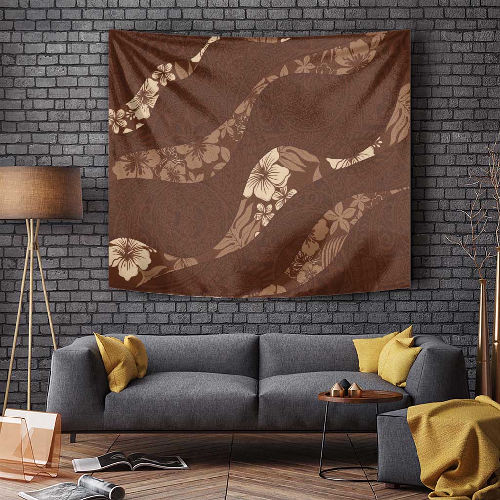 Aloha Hawaii Floral Tapa Tapestry Patchwork Mocha LT7 Mocha - Polynesian Pride