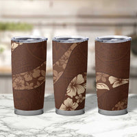 Aloha Hawaii Floral Tapa Tumbler Cup Patchwork Mocha - Polynesian Pride