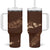 Aloha Hawaii Floral Tapa Tumbler With Handle Patchwork Mocha - Polynesian Pride