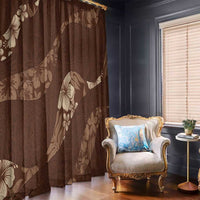 Aloha Hawaii Floral Tapa Window Curtain Patchwork Mocha - Polynesian Pride