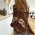 Aloha Hawaii Floral Tapa Women Casual Shirt Patchwork Mocha - Polynesian Pride