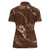 Aloha Hawaii Floral Tapa Women Polo Shirt Patchwork Mocha - Polynesian Pride