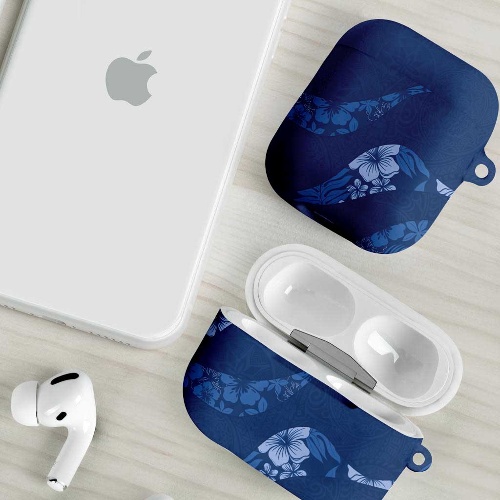 Aloha Hawaii Floral Tapa AirPods Case Patchwork Navy - Polynesian Pride