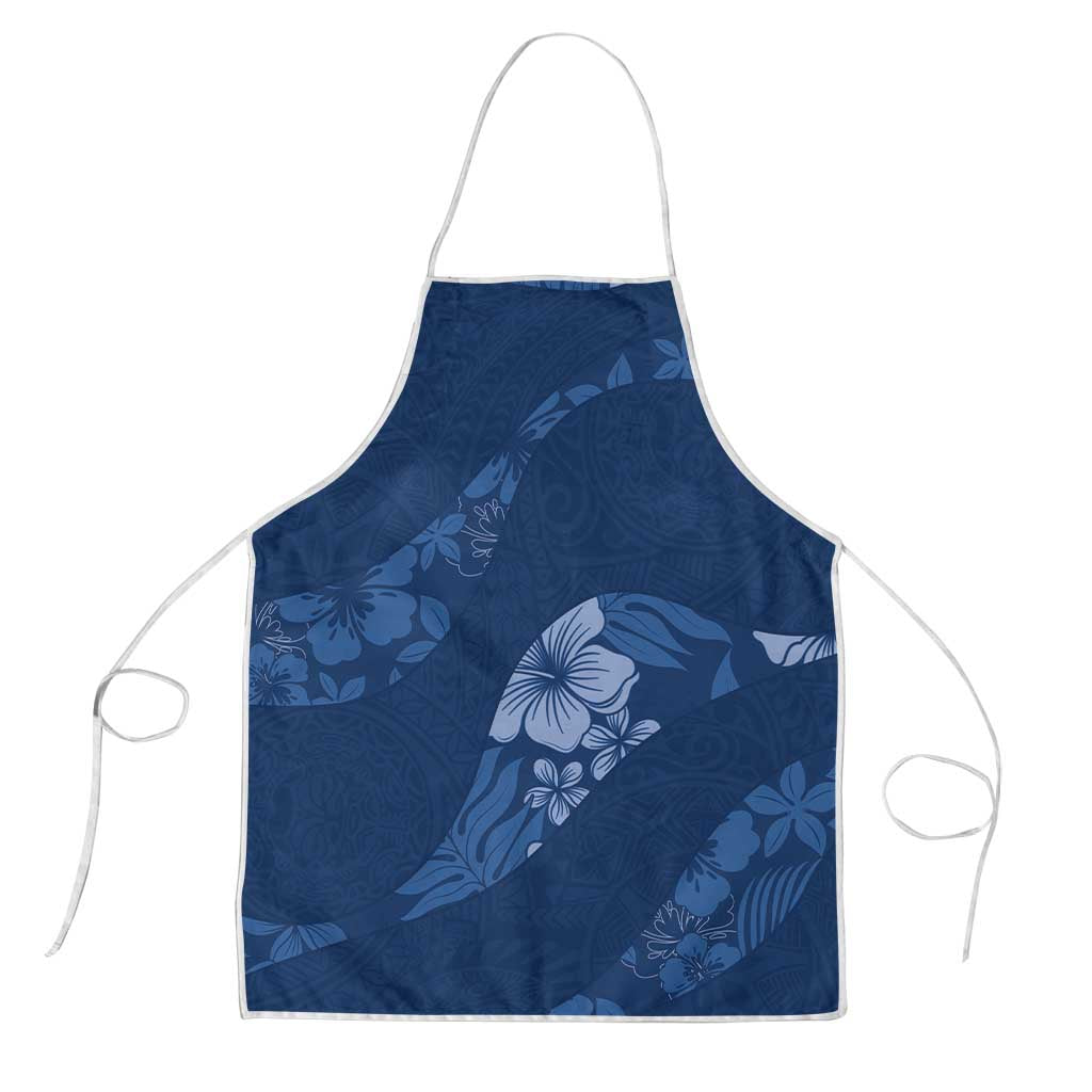 Aloha Hawaii Floral Tapa Apron Patchwork Navy - Polynesian Pride