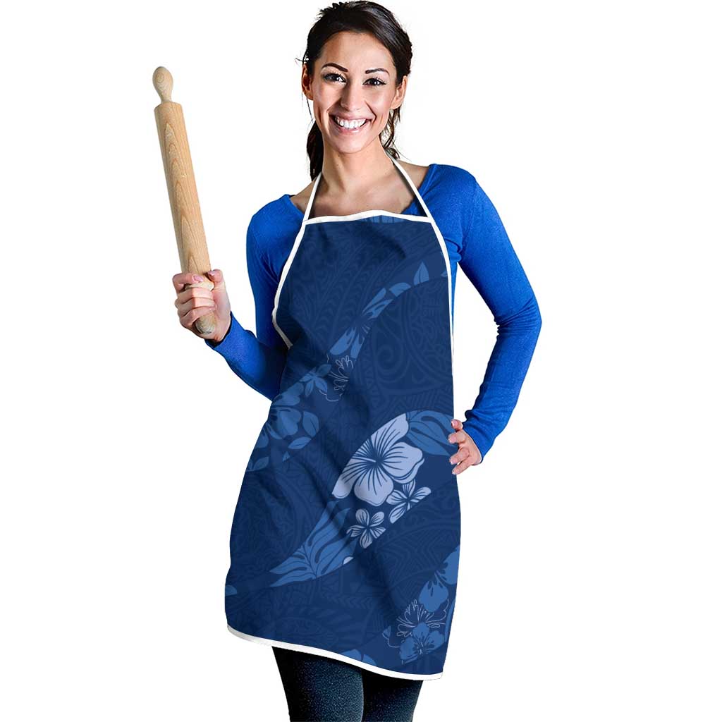 Aloha Hawaii Floral Tapa Apron Patchwork Navy - Polynesian Pride