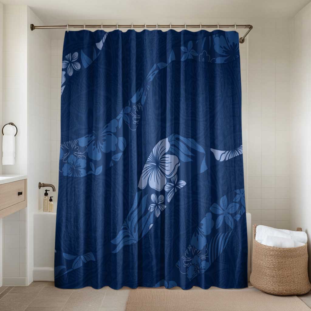 Aloha Hawaii Floral Tapa Bathroom Set Patchwork Navy - Polynesian Pride