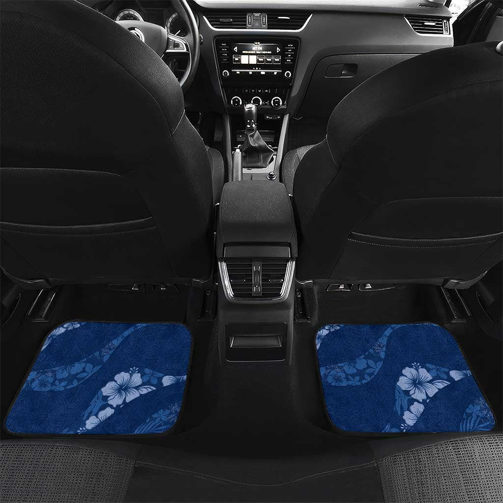 Aloha Hawaii Floral Tapa Car Mats Patchwork Navy - Polynesian Pride