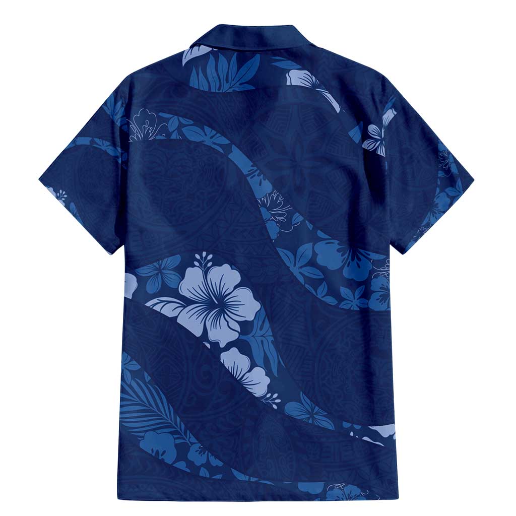 Aloha Hawaii Floral Tapa Family Matching Mermaid Dress and Hawaiian Shirt Patchwork Navy - Polynesian Pride