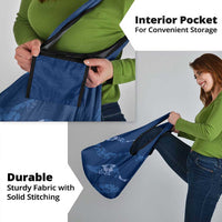 Aloha Hawaii Floral Tapa Grocery Bag Patchwork Navy - Polynesian Pride