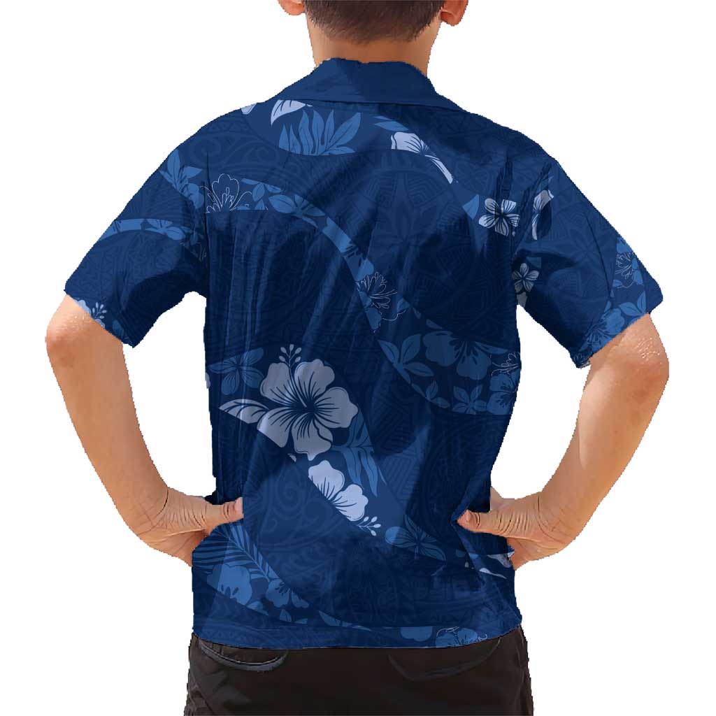 Aloha Hawaii Floral Tapa Hawaiian Shirt Patchwork Navy - Polynesian Pride