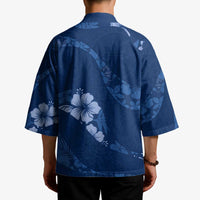 Aloha Hawaii Floral Tapa Kimono Patchwork Navy - Polynesian Pride