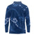 Aloha Hawaii Floral Tapa Long Sleeve Polo Shirt Patchwork Navy - Polynesian Pride