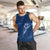 Aloha Hawaii Floral Tapa Men Tank Top Patchwork Navy - Polynesian Pride