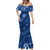 Aloha Hawaii Floral Tapa Mermaid Dress Patchwork Navy - Polynesian Pride