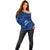Aloha Hawaii Floral Tapa Off Shoulder Sweater Patchwork Navy - Polynesian Pride