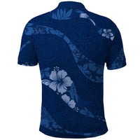 Aloha Hawaii Floral Tapa Polo Shirt Patchwork Navy - Polynesian Pride