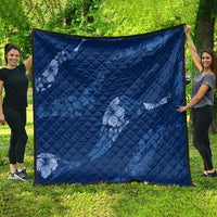 Aloha Hawaii Floral Tapa Quilt Patchwork Navy - Polynesian Pride