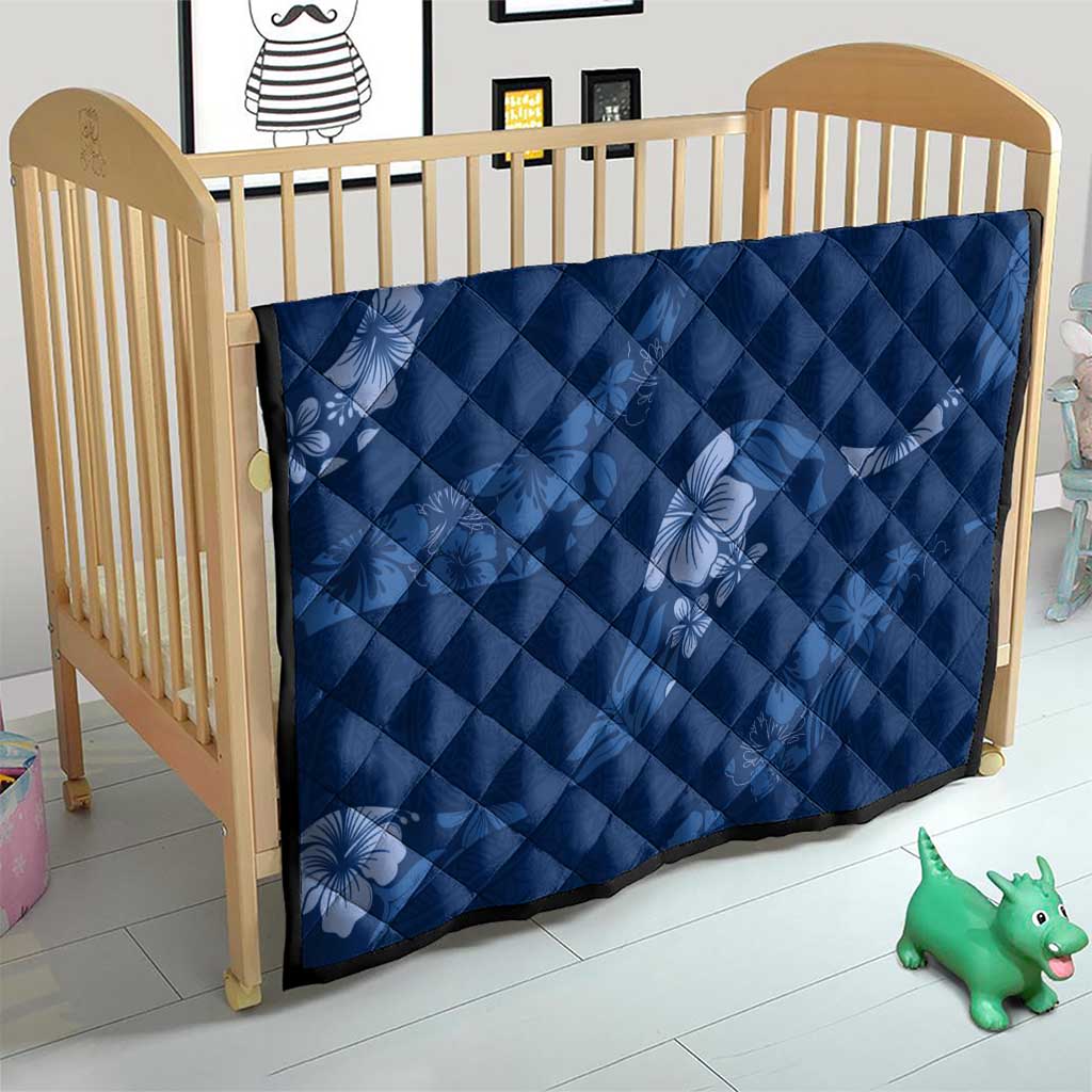 Aloha Hawaii Floral Tapa Quilt Patchwork Navy - Polynesian Pride