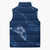 Aloha Hawaii Floral Tapa Sleeveless Puffer Jacket Patchwork Navy - Polynesian Pride