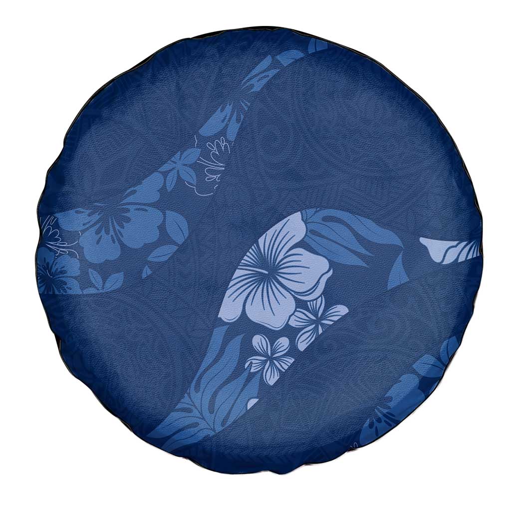 Aloha Hawaii Floral Tapa Spare Tire Cover Patchwork Navy - Polynesian Pride