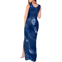 Aloha Hawaii Floral Tapa Tank Maxi Dress Patchwork Navy - Polynesian Pride