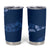 Aloha Hawaii Floral Tapa Tumbler Cup Patchwork Navy - Polynesian Pride