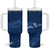 Aloha Hawaii Floral Tapa Tumbler With Handle Patchwork Navy - Polynesian Pride