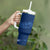 Aloha Hawaii Floral Tapa Tumbler With Handle Patchwork Navy - Polynesian Pride