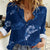 Aloha Hawaii Floral Tapa Women Casual Shirt Patchwork Navy - Polynesian Pride