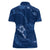 Aloha Hawaii Floral Tapa Women Polo Shirt Patchwork Navy - Polynesian Pride