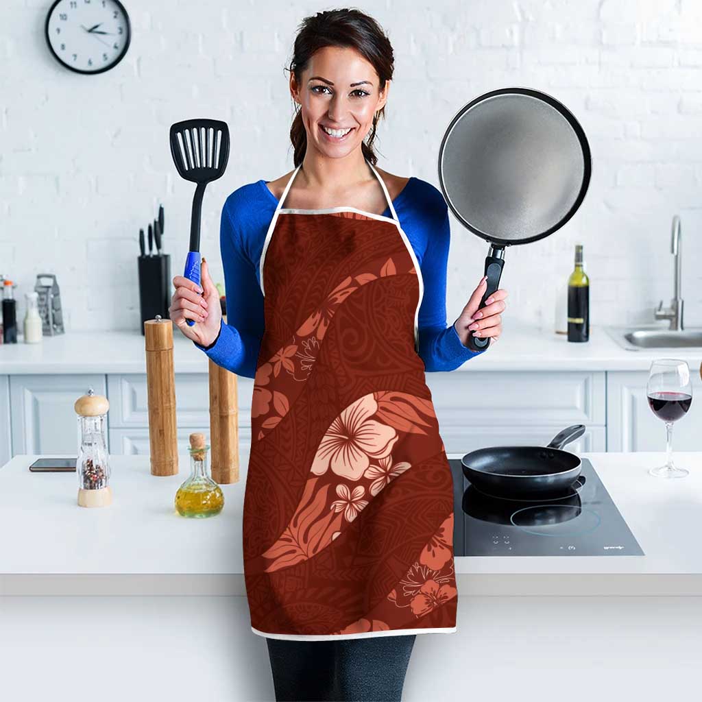 Aloha Hawaii Floral Tapa Apron Patchwork Crimson - Polynesian Pride