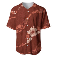 Aloha Hawaii Floral Tapa Baseball Jersey Patchwork Crimson - Polynesian Pride