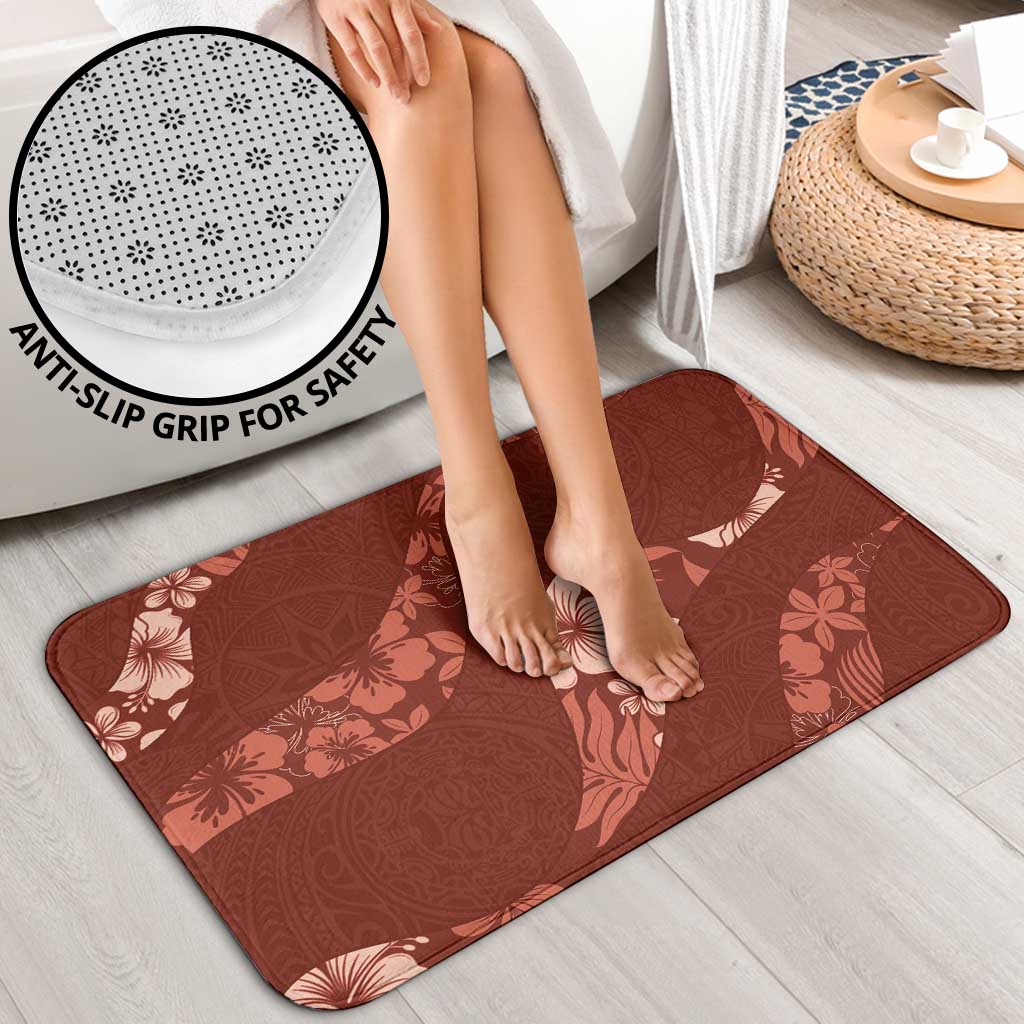 Aloha Hawaii Floral Tapa Bathroom Set Patchwork Crimson - Polynesian Pride
