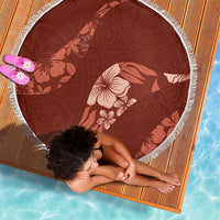 Aloha Hawaii Floral Tapa Beach Blanket Patchwork Crimson - Polynesian Pride