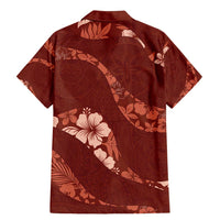 Aloha Hawaii Floral Tapa Family Matching Mermaid Dress and Hawaiian Shirt Patchwork Crimson - Polynesian Pride