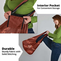 Aloha Hawaii Floral Tapa Grocery Bag Patchwork Crimson - Polynesian Pride