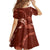 Aloha Hawaii Floral Tapa Kid Short Sleeve Dress Patchwork Crimson - Polynesian Pride